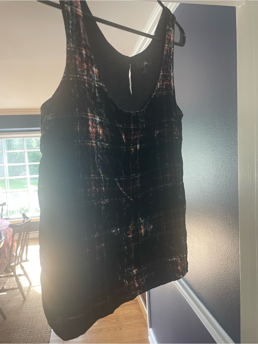 J. Crew Velvet Plaid Scoop Neck Camisole Plaid crushed velvet nwot! Size 4